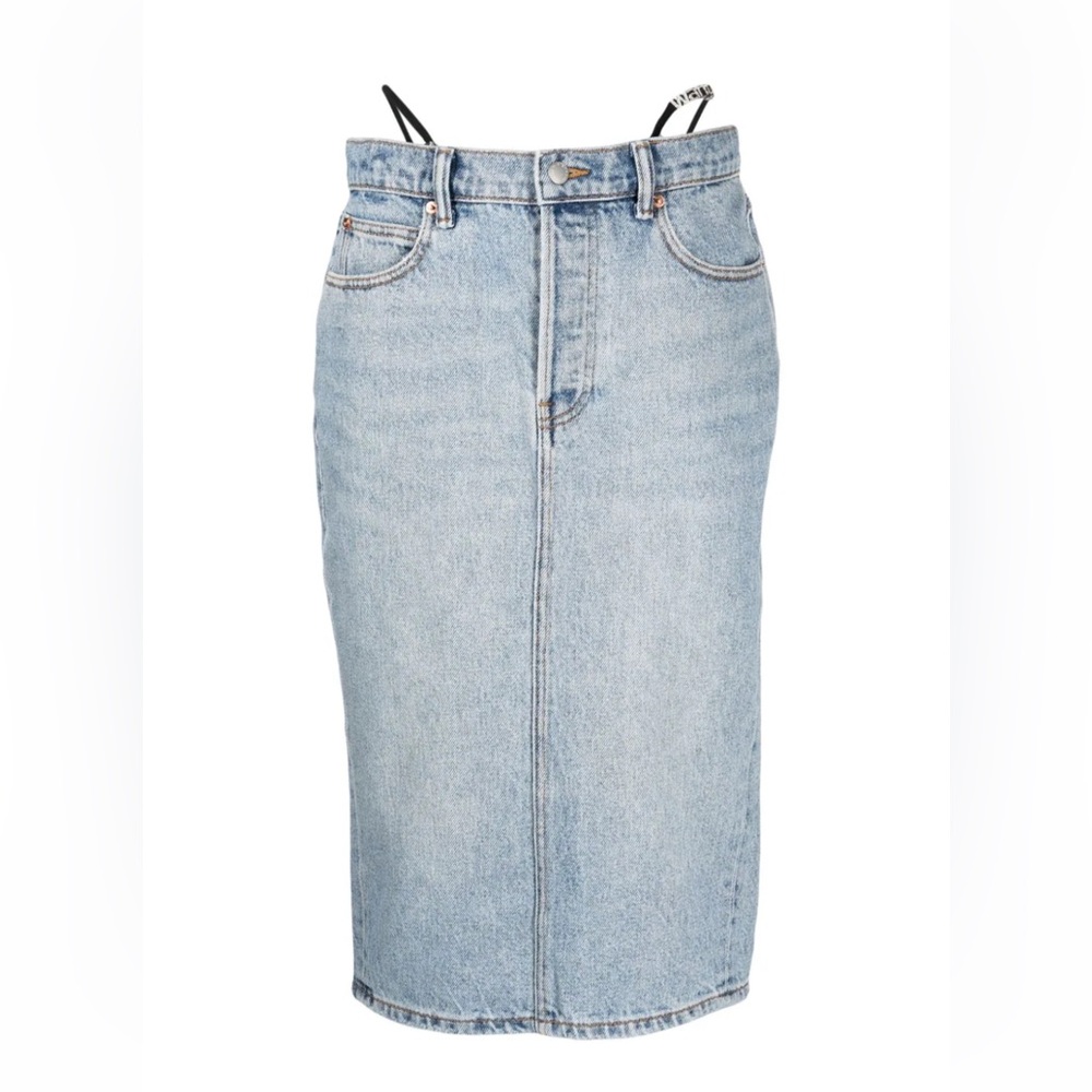 Alexander Wang thong-strap denim midi skirt size 25